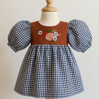 gingham blossom dress